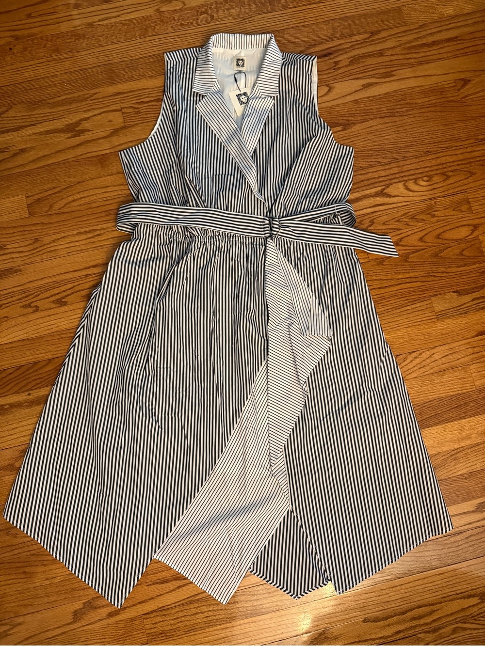 New with tags! Anne Klein Striped Sleeveless kerchief Wrap Dress